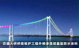 苏通大桥桥梁维护工程：验证水性渗透型无机防水剂效果