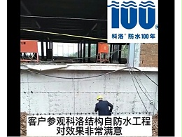 客户参观科洛结构自防水工程后很满意
